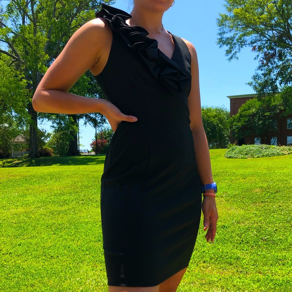 Floral Detail Evening Cocktail Dress